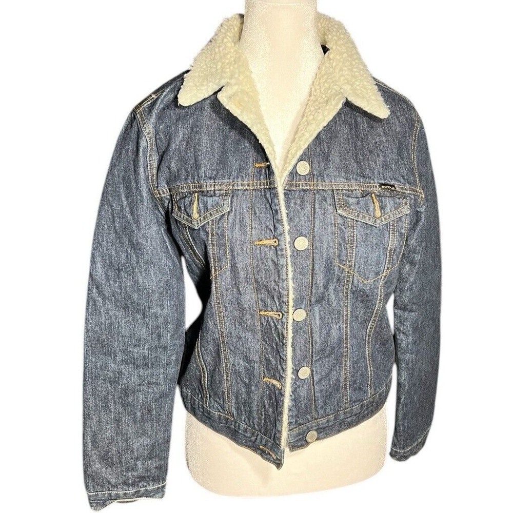 Buffalo Faux Fur Quilt Lined Denim‎ Retro Trucker Jacket Women Size Small